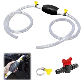 Siphon Pump, Multifunction Liquid Sucker Pump, Portable Siphon Pump for Gasoline, Manual Fuel Transfer Pump for Gas Petrol Diesel Oil Liquid Water Fish Tank with 9.8Ft Syphon Hose (Black)