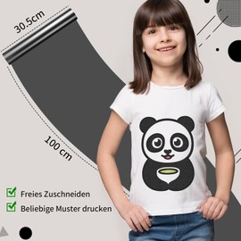 NANAPLUMS Plotter Film Textile, New 3D Puff Vinyl - 30.5 x 100 cm Puff HTV Vinyl Roll for T-Shirts, 3D Puff Heat Transfer Vinyl, Easy to Cut, Weed and Transfer - Black