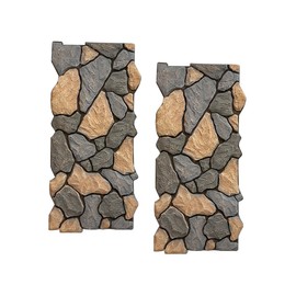 Lumizone High-Density Polyurethane Faux Stone Siding Panels for Interior Exterior Decor Covering Rock Panel PU Chaos Stone NO.2 (2, A-2, 47.24"×22.04")