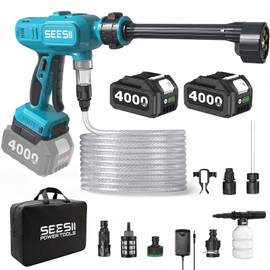 SEESII Cordless Pressure Washer 1250PSI, Portable Power Washer