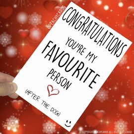 Anniversary Cards Wife Husband Funny Cards Favourite Person After The Dog Novelty Cards Birthday Cards Celebration Card Christmas Card PC473