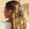 Formery Fishtail Hair Claws Gold Pearl Shell Hair Clips Rhinestone