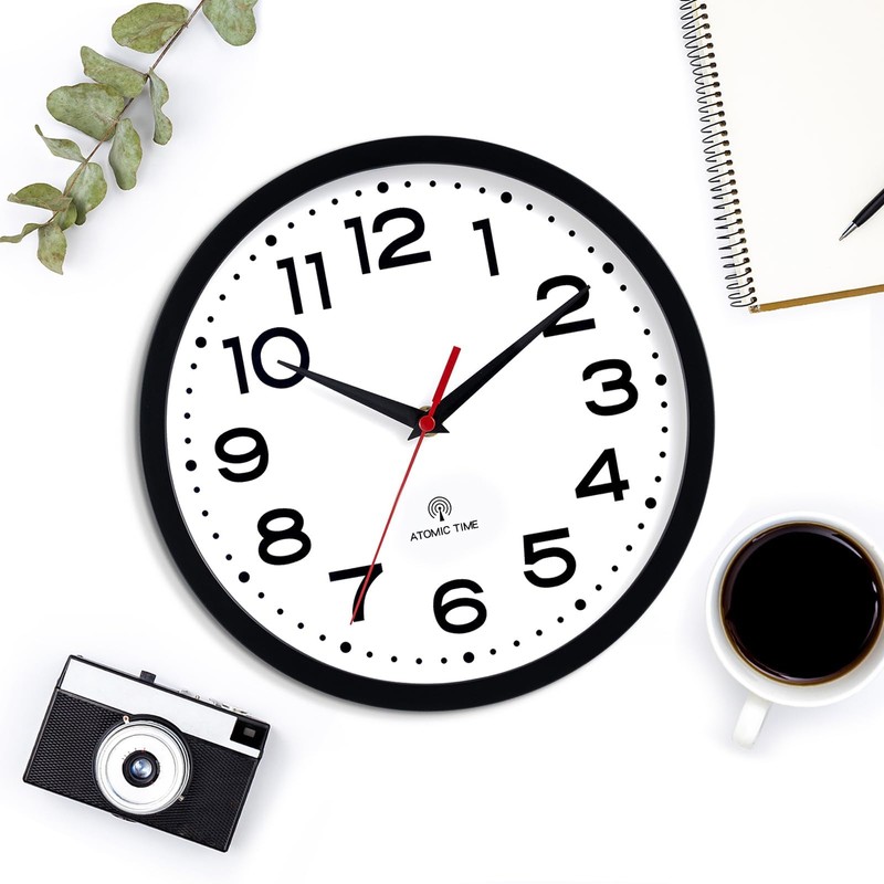Roymnie Atomic Wall Clock 12 Inch, Modern Clock Battery Operated