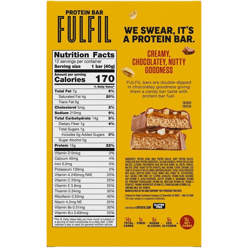 FULFIL Protein Snack Bars, Best Sellers Variety Pack, Gluten Free