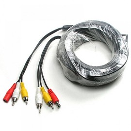 20m Black CCTV Cable with 2RCA and DC 5.5 Power Connector C3463