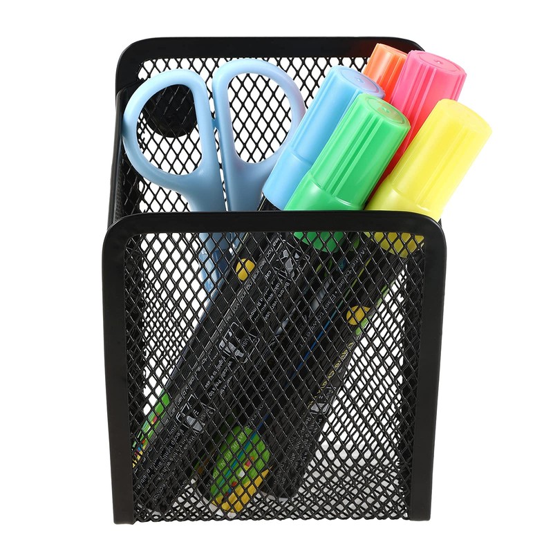 Sanpaint Magnetic Pencil Holder,Mesh Stainless Steel Pen Basket, Metal Writing
