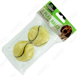 SRV Hub 2 x Dog Tennis Balls Rubber Dog Balls for Aggressive Chewers Interactive Pet Ball Dog Training Toy Size 5.5cm