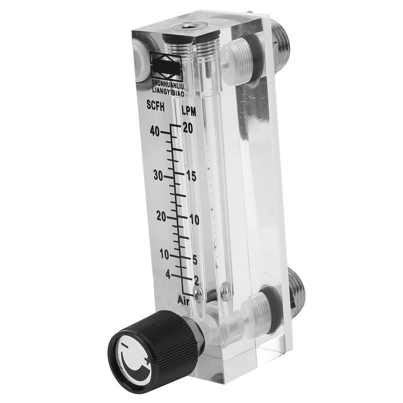 LZM-6T Panel Type 2-20LPM/4-40SCFH Gas Flow Meter Flowmeter Brass Female