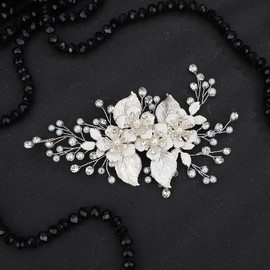 JWICOS Wedding Hair Clip Rhinestone Silver Bridal Hair Comb for Women Wedding Hair Accessories for Brides Bridal Hair Piece Headpiece for Women and Girls (Silver)