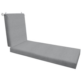 Honeycomb Outdoor Chaise Lounge, 22.5 x 70, Textured Solid Platinum Grey Chair Cushion for Patio Furniture