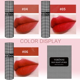 VERONNI 3 Colors Matte Lip Mud,Velvet Lip Gloss Set Multi-Purpose Matte Lipstick, Long Lasting Non-Sticky Gloss Smooth Pack Of 3 Lip Gloss Blush Makeup Set For Lips And Face (Set B)