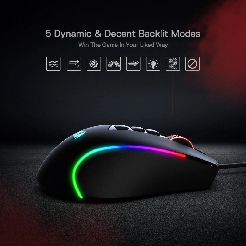 Redragon M612 Predator RGB Gaming Mouse, 8000 DPI Wired Optical