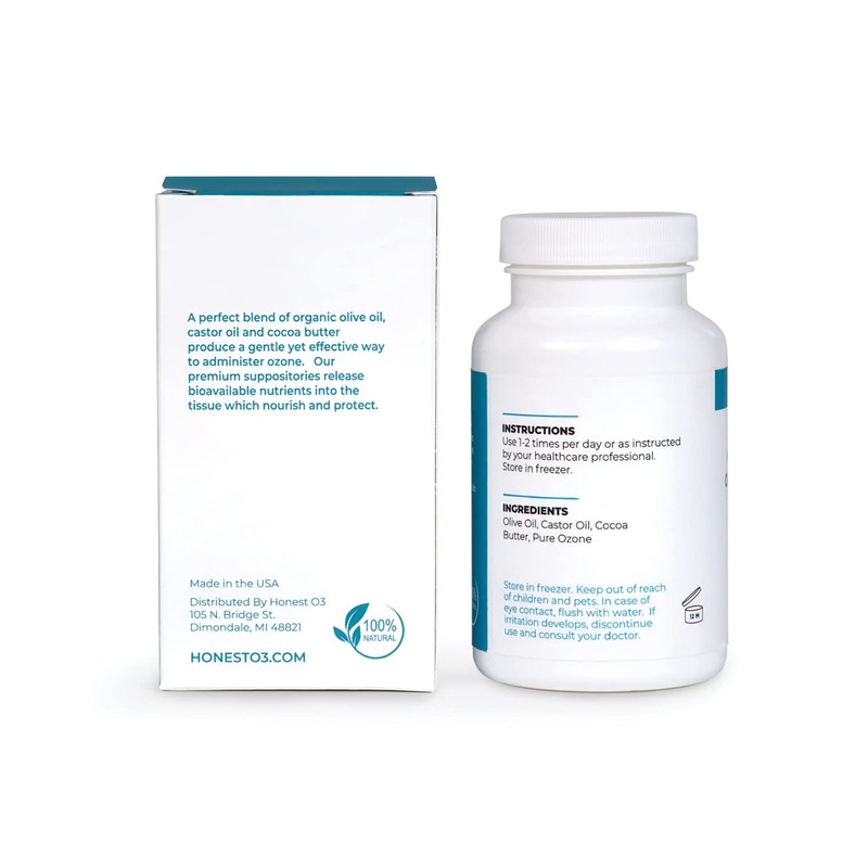 Honest O3 Suppositories | Ozone Oil Infused Rectal Care |
