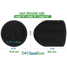 Two Small Black Heavy Duty Marine Wakeboard Tower Pod Speaker Covers for Small Boat Speakers - Cover Dimensions H 7.9" x W 7.9" x D 8.3" - Fits Boss, Rockville, Kicker, Pyle & NOAM NUTV5