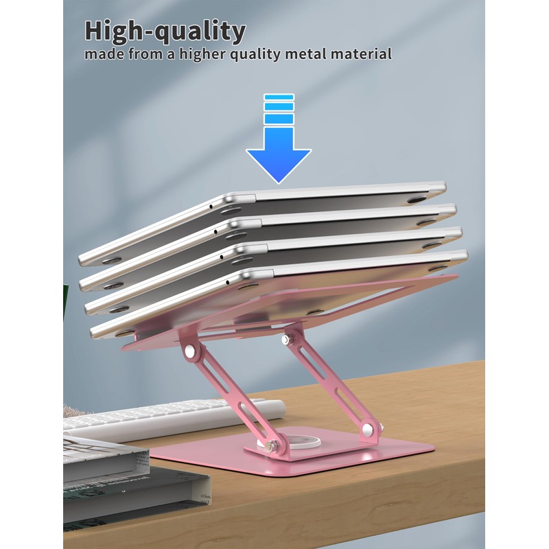 ALASHI Laptop Stand for Desk with 360° Rotating Base, Multi-Angle