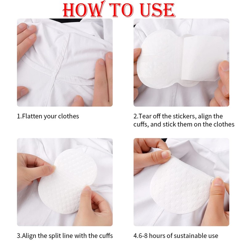 Taicols Underarm Sweat Pads, 100 Pcs Non-woven Disposable Armpit Sweat