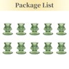 Hewory Glass Candlestick Holders: 10PCS Green Taper Candle Holders Bulk,