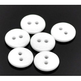 50 Plain White Round 2 Hole Sewing 18mm Buttons. Ideal for Crafts Like Scrapbooking, Cardmaking, Bling, Decoration