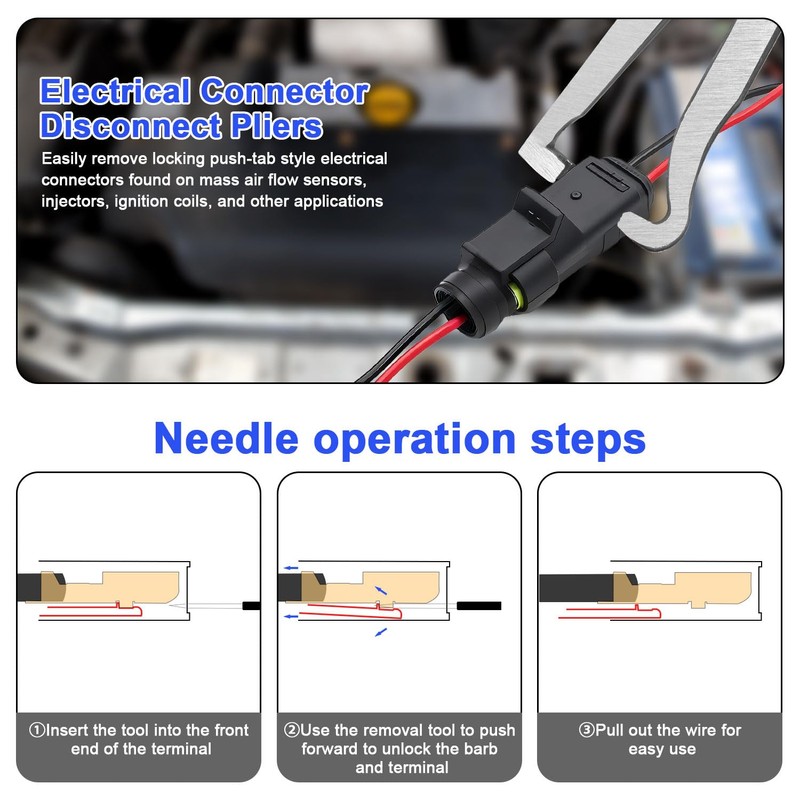 Gosknor 2pcs Electrical Disconnect Pliers, Electrical Connector Pliers & Terminal