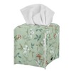 Tutolipy Green Leaves Butterfly Print Tissue Box Cover Novelty Home