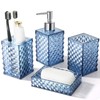 RYTOXILO Bathroom Accessories Set, 4 Pack Blue Acrylic Bath Accessory