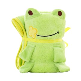 Azrte Large Animal Blanket, Warm, Fleece Ribon, Wrap, Cute, Throw Pillow, Frog