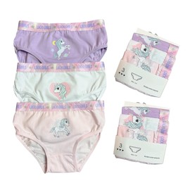 Lixxi Mädchen Unterhosen, 6 Stück, Einhorn-Design, Baumwolle, Lila/Weiß/Rosa (DE/NL/SE/PL, Numerisch, 122, 128, Regular, Pastell)