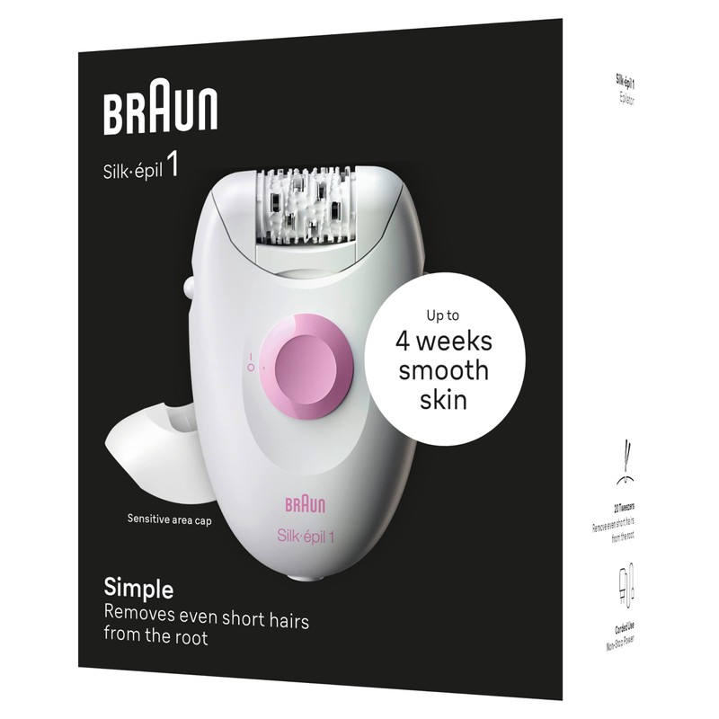 Braun Silk•épil 1 1-010 Wired Epilator for Hair Removal, Weeks