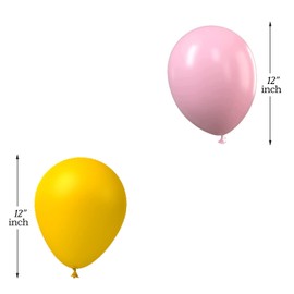 Pink & Yellow Balloons - 12 Inch Colorful Latex Balloons for Themed Parties - Girls, Women & Baby - Bridal Shower & Wedding - 30 Pack