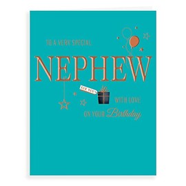 Piccadilly Greetings Avant Garde Studios H90048 Classic Birthday Card Nephew,green|white|brown, 8 x 6 inches