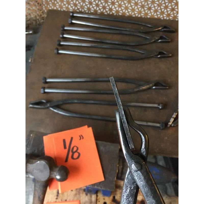 Zinn Forge Blacksmith Tongs- 12”- Universal- Multipurpose- Forging Tool- Hand