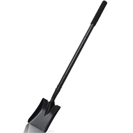 Square Shovel 43.3Inches Heavy Duty Garden Tools with Metal Handle Small Shovel, Transfer Shovel for Digging Snow Removal Landscaping Farming, Black