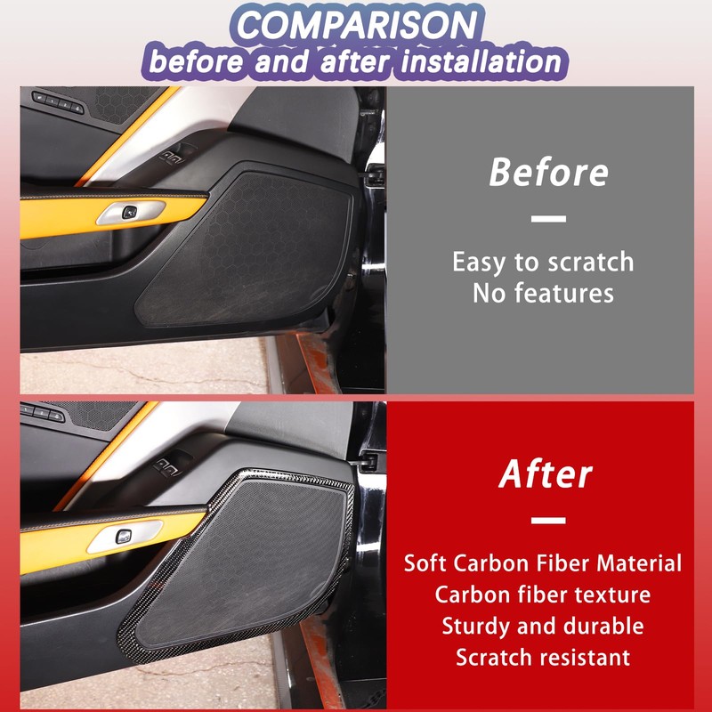 Car Side Door Speaker Trim Frame Compatible with C7 Stingray