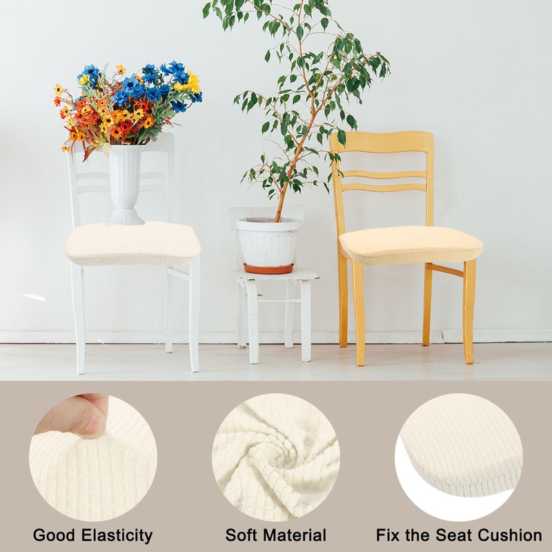sourcing map 4Pcs Stretch Seat Covers, Dining Chair Seat Slipcover