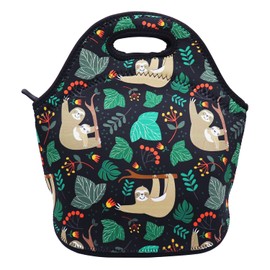 Aiphamy Neoprene Lunch Bag for Kids, Insulated Lunch Box Tote for Women Men Adult Teens Boys Teenage Girls Toddlers (Sloth Leaves)