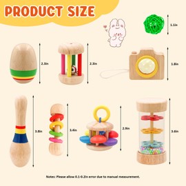 12 Pcs Wooden Bunny Toys-Safe Rabbit Toys, Multi-Colored Bite-Resistant Natural Wooden Chew Toys, Pets Teeth Care Molar Toys for Small Animals Rat Guinea Pig Playing Indoor Outdoor Gifts (11pcs)