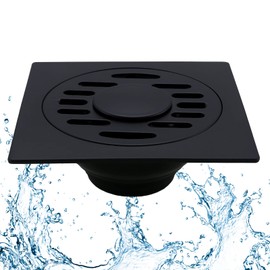 ALIMOTA Drenaje de Suelo de Acero Inoxidable de Moda para duchas, baños y lavanderías - para Evitar obstrucciones y olores (Negro)