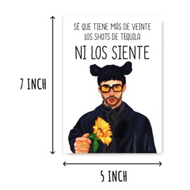 BPKDesigns Ni Los Siente Card - Bad Bunny Greeting Card - Spanish Birthday Card - Funny Birthday Card - Pop Culture Card - Music Card