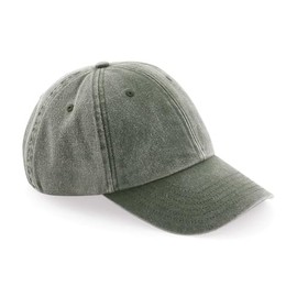 Vintage Baseball Cap, Low Profile Washed Cotton Hat with Pre-Curved Brim, Unstructured Adjustable Fit, Urban On-Trend Style Olive