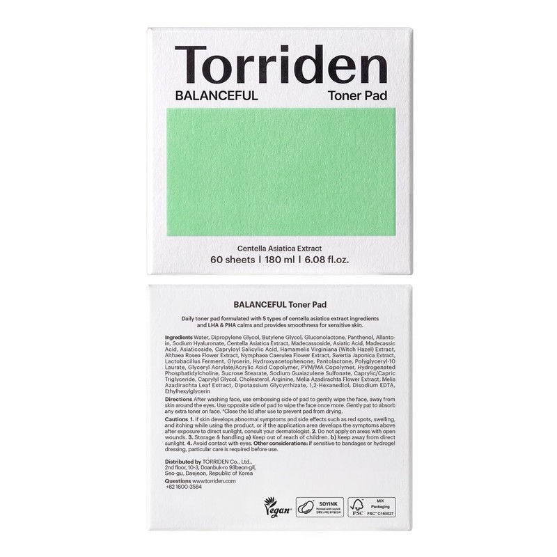 Torriden BALANCEFUL Toner Pad (60 Pads) | Daily Exfoliating Pads