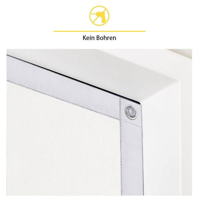 Eurohome 100% Blackout Skylight Roller Blind, No Drilling, Sun Protection,