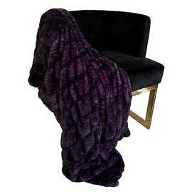 Plutus Brands Purple Plush Pelt Faux Fur Luxury Throw Blanket
