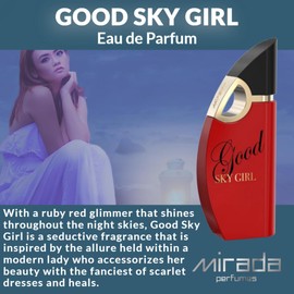 MIRADA Good Sky Girl, Women's Eau de Parfum (EDP) 3.4 FL. Oz (100ml), Women’s Perfume with Notes of Lychee, Red Currant, Rose, Vetiver, Vanilla, Tonka Bean