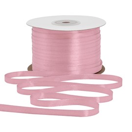 Gliberli Dusty Pink Satin Ribbon 1/4 inch X 200 Yards Fabric Large Ribbons for Gift Wrapping Bows Bouquet Sewing Craft Home Decor Hair Floral