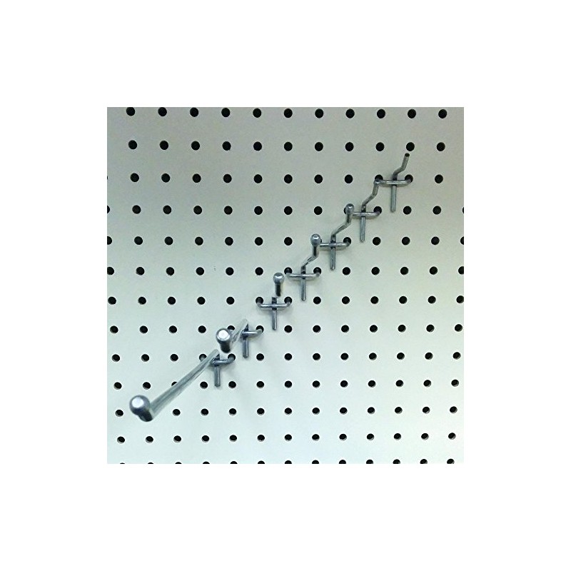 8" Peg Hooks, Pegboard Display Panel Hangers - 100 Pack
