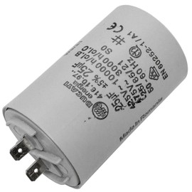 Lumonic Starting Capacitor 416.10.97 A [Including Plug 6.3 x 0.8 mm] | Motor Capacitor 25µF 400V 45 x 70 mm I Capacitor in Insulated Plastic Housing