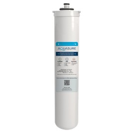 Aquasure Fortitude Compact 10K Gallons Under Sink Multi-Purpose Replacement Filter with Carbon/KDF/Siliphos Anti-Rust Media, Reduces Chlorine, Chemicals, Scale, Bad Taste & Odor for AS-FC50-CKS
