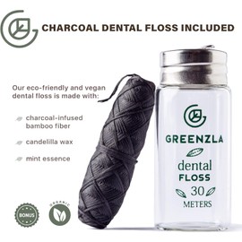 GREENZLA GREENZLA Bamboo Toothbrushes, Wooden Toothbrush Set with Soft Bristles, Includes Travel Case and Charcoal Dental Floss, 4 Pack