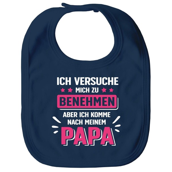 MoonWorks® Baby Bib Large Printed with Saying Ich versuche mich
