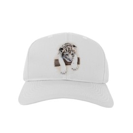 TooLoud Leopard Cub Adult Baseball Cap Hat - White